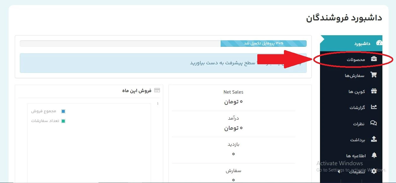 طریقه کار با پنل فروشندگان و تنظیمات آن